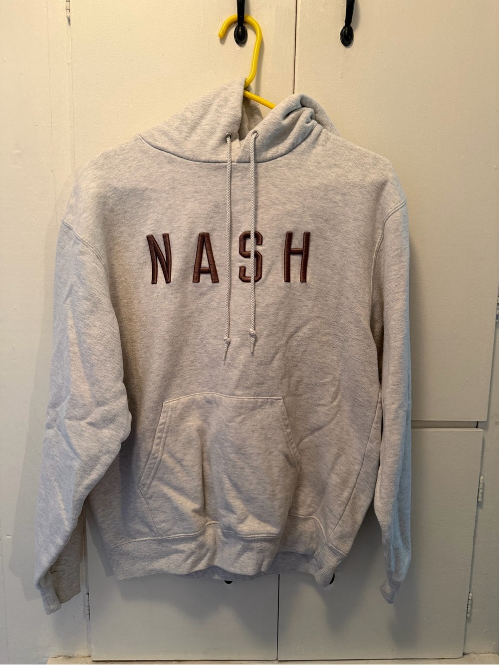 NASH Embroidered Light Gray Pullover Hoodie